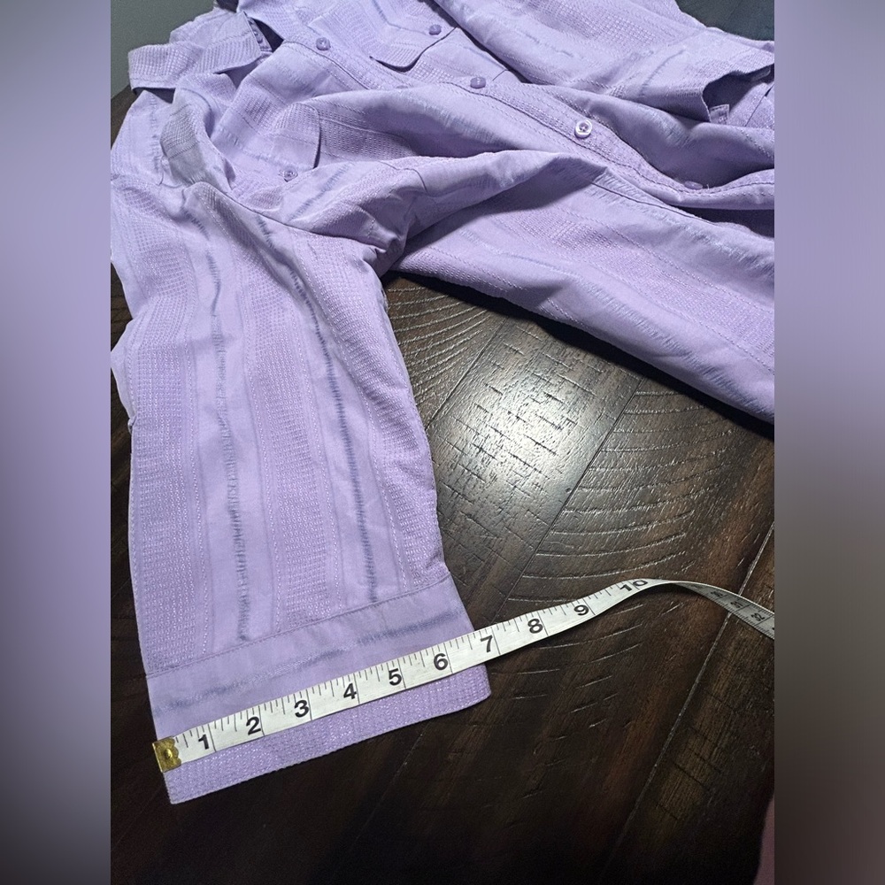 Woman’s Croft & Barrow Lavander Button Down Shirt 3/4 Roll Tab Sleeve Size 1X - Picture 9 of 13